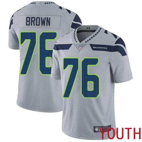 Seattle Seahawks Limited Grey Youth Duane Brown Alternate Jersey NFL Football #76 Vapor Untouchable